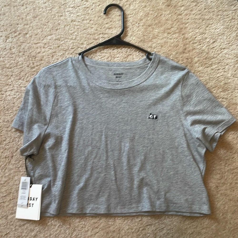 Aritzia gray crop top size Small